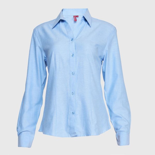 Blusa Oxford color Celeste