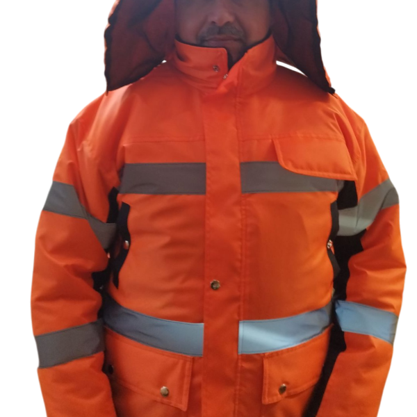 PARKA TERMICA COLOR FLUOR NARANJO